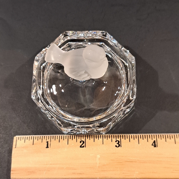 Hofbauer Crystal Bird in Domed Cage Glass Figurine Germany Byrdes Collection - Picture 4 of 6